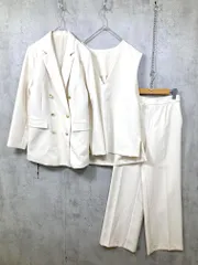 RUGIANA 【入卒式/セレモニー】着回しベスト＆ジャケット3点セットアップスーツ sizeM/ライトベージュ ■■◎レディース
