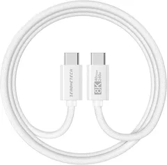 USB4 type-C ケーブル Thunderbolt 4に対応（1.5m）40Gbpsデータ転送[USB 3.2 Gen 2より4倍高速] 8K@60Hz映像出力 240W急速充電 高耐久 白いナイロン編み込み 絡まり防止 iphone17/16/のサムネイル
