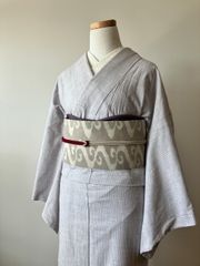 本麻立涌柄小紋◇広衿 極美品 - メルカリ