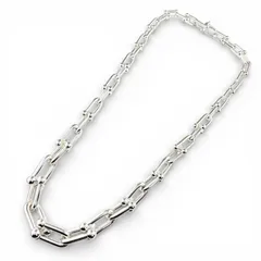 極美品▲TIFFANY&Co. ティファニー ハードウェア グラジュエイテッドリンク 42コマ ネックレス AG925 シルバー イタリア製 重量104.4g レディース