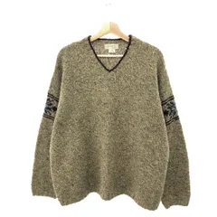 J.CREW ジェイクルー Vネックニット 大きいサイズ:XL フェアアイル柄/セーター   ウール100％ ベージュ メンズ / 240002233097