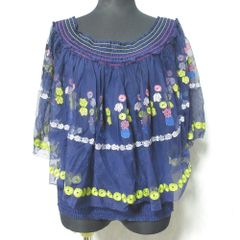 VIVIENNE TAM ノースリーブメッシュブラウス ギャザーハイネック 緑S 