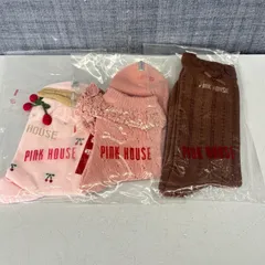 未使用 PINK HOUSE ピンクハウス 靴下 3足 セット さくらんぼ ピンク ブラウンのサムネイル