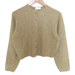 未使用 24AW Ballsey ボールジー トゥモローランド シャイニーメタル 金ボタン クルーネックカーディガン S ゴールド レディース 古着 中古 USED