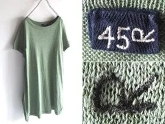 45R 45rpm R刺繍 擬麻綿 リネンライクコットン ギマニットのチュニック ワンピース 2 ライトグリーン 日本製 Umii908 Badou-Rのサムネイル