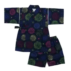 甚平　日本製生地　花火柄　新品未使用　j9352