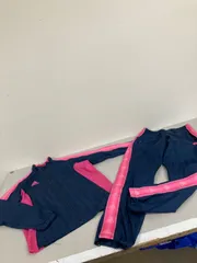 送料無料★adidas CLIMAPROOF アディダス★ウィンドブレーカー　上下セット　セットアップ★M-Lサイズ★ネイビーピンク　#80428sj84