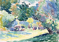 1160☆公園の風景 水彩画 原画 - メルカリ