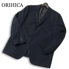 ORIHICA オリヒカ 通年 背抜き★ ストレッチ ストライプ テーラード ジャケット 大きいサイズ Sz.180 メンズ ネイビー