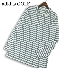 adidas GOLF アディダス ゴルフ 通年★ 長袖 ハーフジップ ボーダー ロゴ刺繍 シャツ Sz.L メンズ