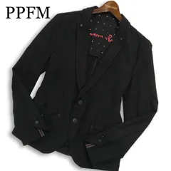 PPFM ペイトンプレイス 通年★ 背抜き 刻印ボタン スリム アンコン テーラード ジャケット Sz.L メンズ 黒のサムネイル