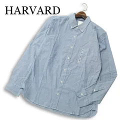 【新品 未使用】 HARVARD ハーバード 通年★ 長袖 シャンブレー ボタンダウン シャツ 大きいサイズ Sz.XL メンズのサムネイル