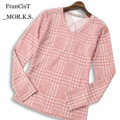 FranCisT_MOR.K.S. フランシストモークス スカル スワロ★ 長袖 Vネック 千鳥格子 カットソー Tシャツ 日本製 Sz.0 メンズのサムネイル