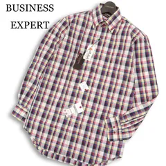 【新品 未使用】 BUSINESS EXPERT ビジネス エキスパート 通年★ 長袖 ボタンダウン チェック シャツ Sz.39-84 メンズ