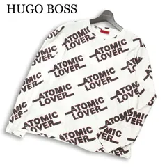 HUGO BOSS ヒューゴボス 通年 ATOMIC LOVER★ 長袖 総柄 ビッグシルエット カットソー ロンTシャツ Sz.S メンズ 白のサムネイル