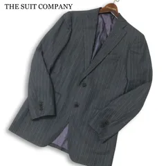 THE SUIT COMPANY スーツカンパニー 通年★ ALPE SOLIVO イタリア生地 ストライプ テーラード ジャケット Sz.180 メンズ 灰