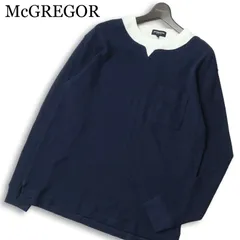 【新品 未使用】 McGREGOR マクレガー 通年 レイヤード風 長袖 ワッフル カットソー Tシャツ 大きいサイズ Sz.LL メンズ 紺のサムネイル