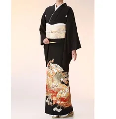 礼装用　黒留袖　桧扇重ね　着物単品　【結婚式、披露宴などの祝い事に】旧レンタル商品
