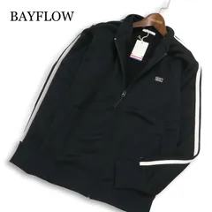 【新品 未使用】 BAYFLOW ベイフロー 通年 ロゴ★ サイドライン ジップ トラック ジャケット ブルゾン Sz.M メンズ 黒のサムネイル