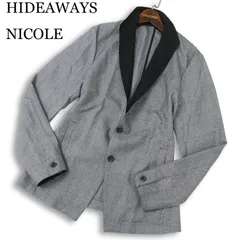 23SS★ HIDEAWAYS NICOLE ハイダウェイ ニコル 通年 メランジ ウーステッド スタンド ジャケット Sz.46 メンズ グレーのサムネイル