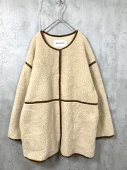 Ray BEAMS レイビームス 定価16500円 ボアパイピング ノーカラー ブルゾン ジャケット ベージュ ◆■レディース