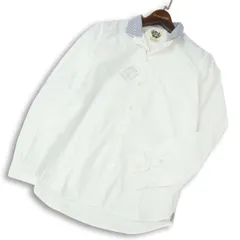 【未使用】 HIGH STREET ハイストリート 通年 襟ストライプ★ 長袖 シャツ Sz.M　メンズ 白 日本製のサムネイル