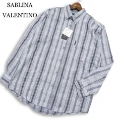 【新品 未使用】 SABLINA VALENTINO サブリナバレンチノ 通年★ 長袖 チェック シャツ Sz.LL メンズ 大きいサイズ