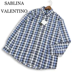 【新品 未使用】 SABLINA VALENTINO サブリナバレンチノ 長袖 ボタンダウン チェック シャツ 大きいサイズ Sz.LL メンズ
