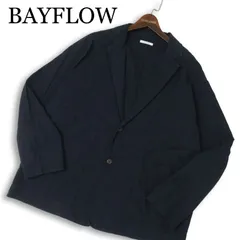 BAYFLOW ベイフロー 通年★ ストレッチ ビッグシルエット アンコン テーラード ジャケット Sz.4 メンズ 紺 ネイビーのサムネイル