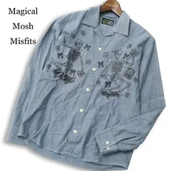 Magical Mosh Misfits マジカルモッシュミスフィッツ ホネホネ SKATE ROCK★ シャンブレー JOB 長袖 シャツ Sz.S メンズのサムネイル