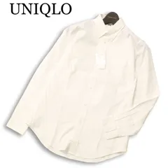 未使用★ UNIQLO ユニクロ 通年★ 長袖 EFC オックスフォード スリムフィット ボタンダウン シャツ Sz.S メンズ 白