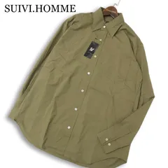 【新品 未使用】 SUIVI.HOMME スイヴィ オム 通年★ 長袖 ストレッチ ボタンダウン シャツ 日本製 Sz.3 メンズ