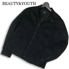 BEAUTY&YOUTH ユナイテッドアローズ 通年★ フルジップ シングル ライダース ジャケット ブルゾン Sz.M メンズ 黒