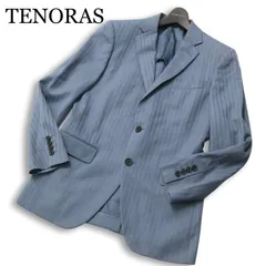 TENORAS メンズティノラス 通年★ 背抜き ストライプ 日本製生地 テーラード ジャケット Sz.M メンズのサムネイル