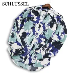 SCHLUSSEL シュリセル 通年★ 長袖 総柄 スリム シャツ 日本製 Sz.2 メンズのサムネイル