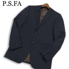P.S.FA パーフェクトスーツファクトリー 通年★ 背抜き ストライプ テーラード ジャケット Sz.Y6 メンズ 紺 ネイビー