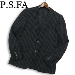 P.S.FA パーフェクトスーツファクトリー 通年 背抜き★ ストライプ  テーラード ジャケット ブレザー Sz.M メンズ