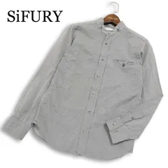SiFURY シフリー 通年★ ドット 総柄 ウイングカラー 長袖 シャツ Sz.S位 メンズのサムネイル