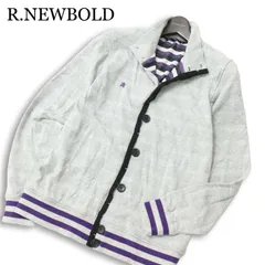 R.NEWBOLD ポールスミス 通年 ロゴ刺繍★ 裏ボーダー スウェット カーディガン ジャケット Sz.L メンズ グレーのサムネイル