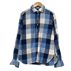 美品 FAT エフエーティー チェック セルビッチ 長袖 ネルシャツ TITCH サイズM ブルー系 メンズ 古着 中古 USED