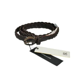 未使用 24SS BANANA REPUBLIC バナナリパブリック カウレザー 編み込み ピンバックル ナロー メッシュベルト S ブラウン レディース 古着 中古 USEDのサムネイル