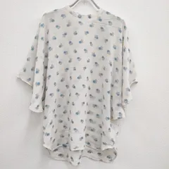 mame フラワー刺繍 Tunic With Small Flower Embroidery MM21PS-SH709 チュニック ブラウス ホワイト ブルー マメクロゴウチ【中古】4-0113M♪のサムネイル