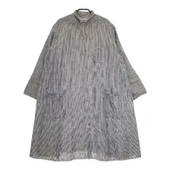 TRAVAIL MANUEL シャツコート ワンピース コットンリネン ストライプ コート ネイビー ホワイト レディース トラバイユマニュアル【中古】5-0405M∞のサムネイル