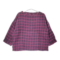 ARTS&SCIENCE リネンチェックブラウス 053-U617-111 サイズ1 ブラウス シャツ パープル レッド レディース アーツ&サイエンス【中古】5-0328M♪のサムネイル