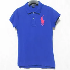 美品 POLO RALPH LAUREN ポロラルフローレン THE SKINNY POLO ビックポニーポロシャツ サイズXS ブルー レディース 古着 中古 USED