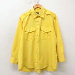 XL/古着 長袖 ワーク シャツ メンズ 00年代 00s 大きいサイズ 黄 26apr04