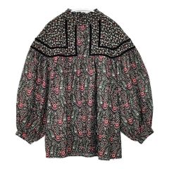 新品】SUM1 STYLE ペイズリー✕花柄切替長袖ブラウスボリューム 