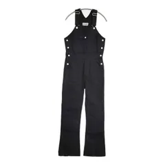 HOLIDAY SLIM FLARE DENIM OVER-ALL 定価36300円 デニムサロペット オーバーオール ブラック レディース ホリデイ【中古】5-1022M∞のサムネイル