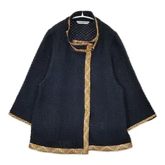 VIVIENNE TAM 016-150216 比翼ボタン コットンニット ジャケット カーディガン ネイビー レディース ヴィヴィアンタム【中古】5-1225M∞のサムネイル