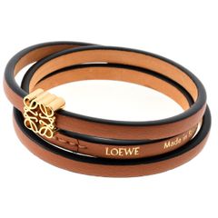 LOEWE ロエベ アナグラム ツイストバングル レザー ブレスレット